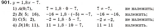 Завдання № 901 - § 24. Лінійна функція, її графік та властивості (Уроки 62-65) - ГДЗ Алгебра 7 клас О.С. Істер 2007