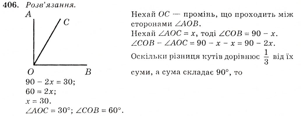 Завдання № 406 - § 18. Зовнішній кут трикутника та його властивості - ГДЗ Геометрія 7 клас О.С. Істер 2007