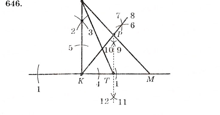 Завдання № 646 - § 26. Задачі на побудову та їх розв'язування - ГДЗ Геометрія 7 клас О.С. Істер 2007