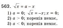 Завдання № 563 - 16. Функція у = корінь (х) та її графік - ГДЗ Алгебра 8 клас А.Г. Мерзляк, В.Б. Полонський, М.С. Якір 2008