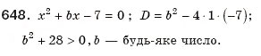 Завдання № 648 - 18. Формула коренів квадратного рівняння - ГДЗ Алгебра 8 клас А.Г. Мерзляк, В.Б. Полонський, М.С. Якір 2008