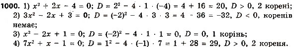 Завдання № 1000 - Розділ 3. Квадратні рівняння - ГДЗ Алгебра 8 клас О.С. Істер 2016