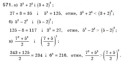 Завдання № 571 - § 12. Функція у=k/x - ГДЗ Алгебра 8 клас Г.П. Бевз, В.Г. Бевз 2008