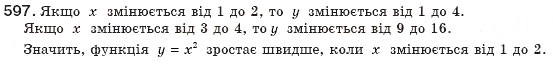Завдання № 597 - § 13. Функція у=х2 - ГДЗ Алгебра 8 клас Г.П. Бевз, В.Г. Бевз 2008