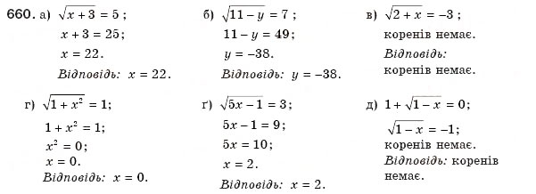 Завдання № 660 - § 14. Квадратні корені - ГДЗ Алгебра 8 клас Г.П. Бевз, В.Г. Бевз 2008