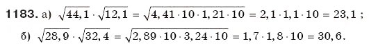 Завдання № 1183 - Квадратні корені та дійсні числа - ГДЗ Алгебра 8 клас Г.П. Бевз, В.Г. Бевз 2008
