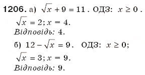 Завдання № 1206 - Квадратні рівняння - ГДЗ Алгебра 8 клас Г.П. Бевз, В.Г. Бевз 2008