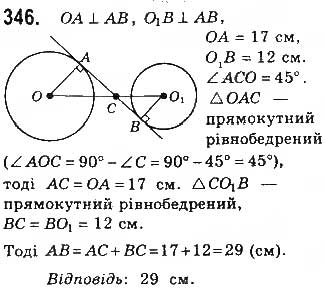 Завдання № 346 - § 7. Вписані й описані чотирикутники - ГДЗ Геометрія 8 клас Г.П. Бевз, В.Г. Бевз, Н.Г. Владімірова 2016