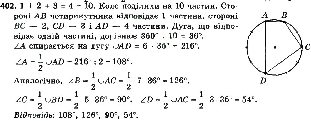 Завдання № 402 - Розділ 1. Чотирикутники - ГДЗ Геометрія 8 клас О.С. Істер 2016
