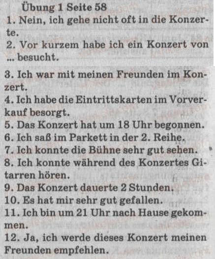 Завдання № 1 - Gehst du oft in die Konzerte? - ГДЗ Німецька мова 8 клас Л.П. Савченко 2008