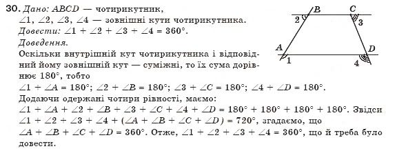 Завдання № 30 - § 1. Чотирикутник та його елементи - ГДЗ Геометрія 8 клас М.І. Бурда, Н.А. Тарасенкова 2007