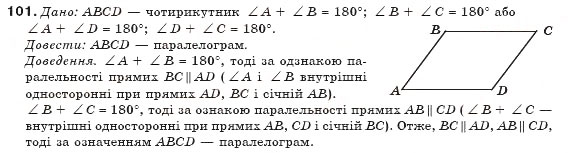 Завдання № 101 - § 3. Ознаки паралелограма - ГДЗ Геометрія 8 клас М.І. Бурда, Н.А. Тарасенкова 2007