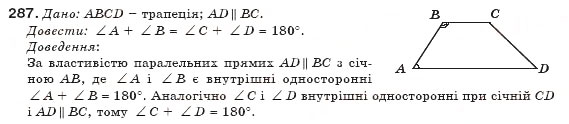 Завдання № 287 - § 7. Трапеція - ГДЗ Геометрія 8 клас М.І. Бурда, Н.А. Тарасенкова 2007