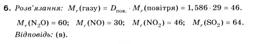 Завдання № 6 - § 4. Відносна густина газів - ГДЗ Хімія 8 клас Н.М. Буринська 2008