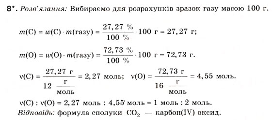 Завдання № 8 - § 4. Відносна густина газів - ГДЗ Хімія 8 клас Н.М. Буринська 2008