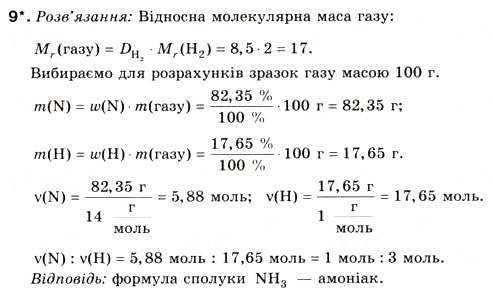 Завдання № 9 - § 4. Відносна густина газів - ГДЗ Хімія 8 клас Н.М. Буринська 2008