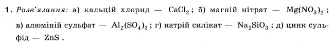 Завдання № 1 - § 13. Солі - ГДЗ Хімія 8 клас Н.М. Буринська 2008