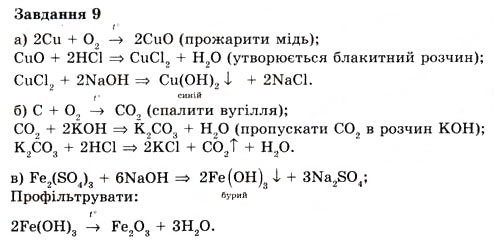 Завдання № 9 - Практична робота № 2 - ГДЗ Хімія 8 клас О.Г. Ярошенко 2008