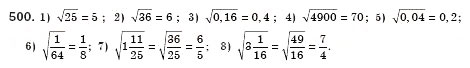 Завдання № 500 - § 14. Квадратні корені. Арифметичний квадратний корінь (Уроки 34, 35) - ГДЗ Алгебра 8 клас О.С. Істер 2008