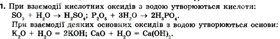 Завдання № 1 - § 30. Хімічні властивості оксидів - ГДЗ Хімія 8 клас О.В. Григорович 2016