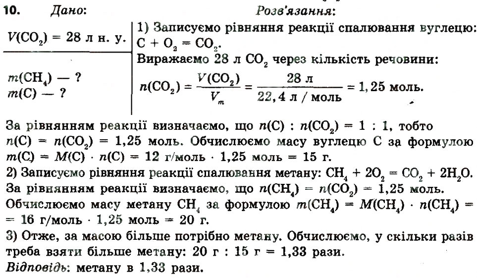 Завдання № 10 - § 31. Розрахунки за рівняннями хімічних реакцій - ГДЗ Хімія 8 клас О.В. Григорович 2016
