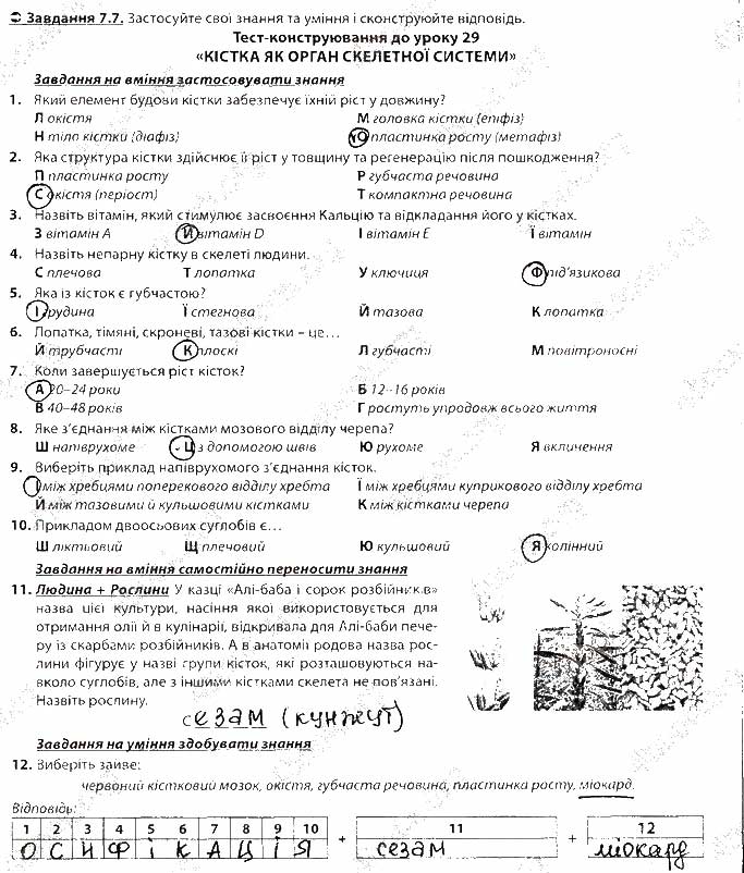Завдання № 7 - БЛОК 7 - ГДЗ Біологія 8 клас В.І. Соболь 2016 - Збірник завдань
