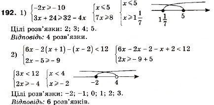 Завдання № 192 - 6. Системи лінійних нерівностей з однією змінною - ГДЗ Алгебра 9 клас А.Г. Мерзляк, В.Б. Полонський, М.С. Якір 2009