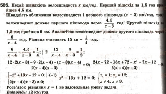 Завдання № 505 - 14. Розв’язування задач за допомогою систем рівнянь другого степеня - ГДЗ Алгебра 9 клас А.Г. Мерзляк, В.Б. Полонський, М.С. Якір 2009