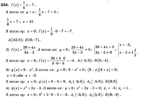 Завдання № 234 - 7. Функція - ГДЗ Алгебра 9 клас А.Г. Мерзляк, В.Б. Полонський, М.С. Якір 2009