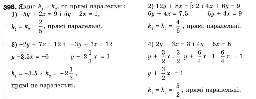Завдання № 398 - 11. Кутовий коефіцієнт прямої - ГДЗ Геометрія 9 клас А.Г. Мерзляк, В.Б. Полонський, М.С. Якір 2009