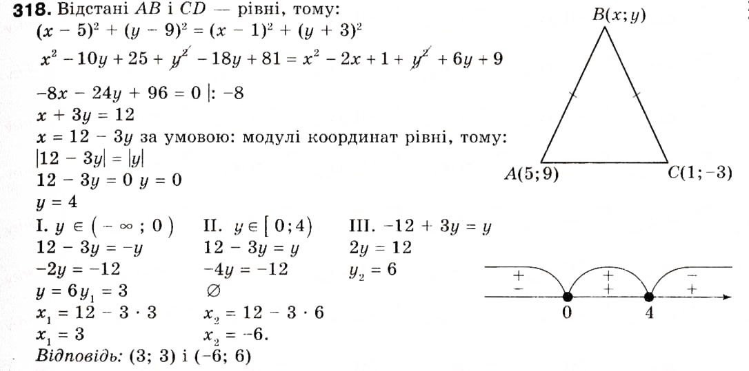 Завдання № 318 - 8. Відстань між двома точками із заданими координатами - ГДЗ Геометрія 9 клас А.Г. Мерзляк, В.Б. Полонський, М.С. Якір 2009