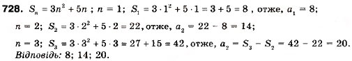 Завдання № 728 - 22. Сума n перших членів арифметичної прогресії - ГДЗ Алгебра 9 клас А.Г. Мерзляк, В.Б. Полонський, М.С. Якір 2009