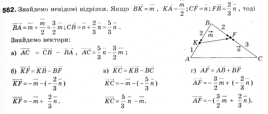 Завдання № 562 - 15. Множення вектора на число - ГДЗ Геометрія 9 клас А.Г. Мерзляк, В.Б. Полонський, М.С. Якір 2009