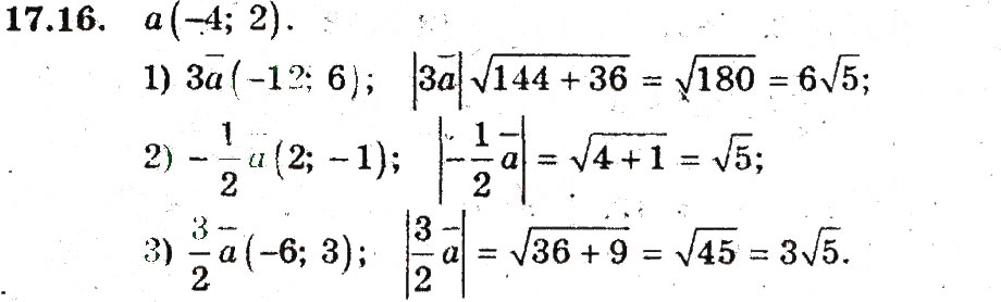 Завдання № 16 - 17. Множення вектора на число - ГДЗ Геометрія 9 клас А.Г. Мерзляк, В.Б. Полонський, M.С. Якір 2009 - Поглиблений рівень вивчення