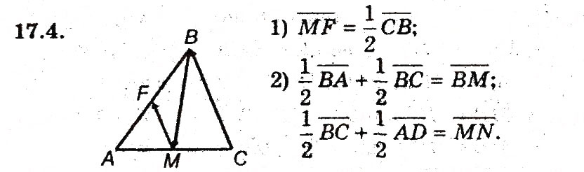 Завдання № 4 - 17. Множення вектора на число - ГДЗ Геометрія 9 клас А.Г. Мерзляк, В.Б. Полонський, M.С. Якір 2009 - Поглиблений рівень вивчення