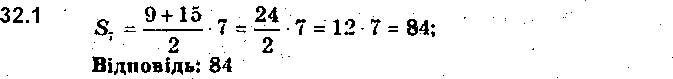 Завдання № 1 - 32. Сума n перших членів арифметичної прогресії - § 7. Числові послідовності - ГДЗ Алгебра 9 клас А.Г. Мерзляк, В.Б. Полонський, М.С. Якір 2017 - Поглиблене вивчення