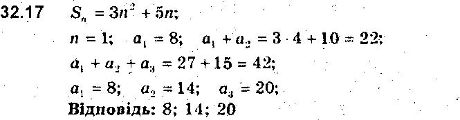 Завдання № 17 - 32. Сума n перших членів арифметичної прогресії - § 7. Числові послідовності - ГДЗ Алгебра 9 клас А.Г. Мерзляк, В.Б. Полонський, М.С. Якір 2017 - Поглиблене вивчення