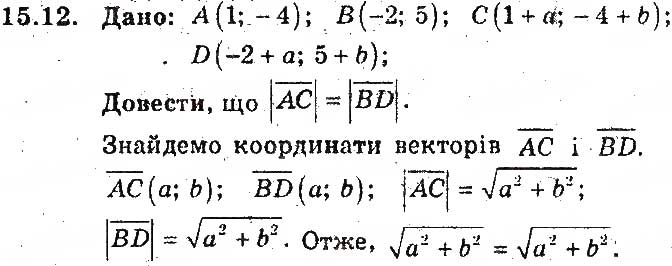 Завдання № 12 - 15. Координати вектора - ГДЗ Геометрія 9 клас А.Г. Мерзляк, В.Б. Полонський, М.С. Якір 2017 - Поглиблене вивчення