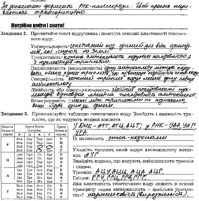 Завдання № стр47 - Тема 4. Збереження та реалізація спадкової інформації - ГДЗ Біологія 9 клас Л. А. Мирна, В. О. Віркун, М. Ю. Бітюк 2017 - Робочий зошит