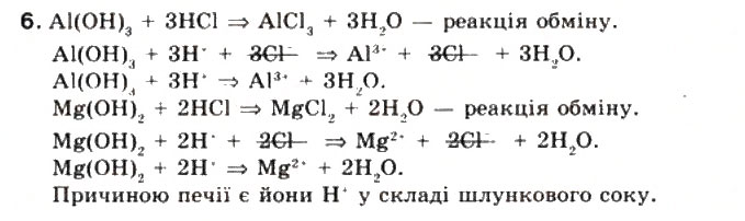 Завдання № 6 - § 13. Класифікація хімічних реакцій за різними ознаками - ГДЗ Хімія 9 клас Г.А. Лашевська 2009