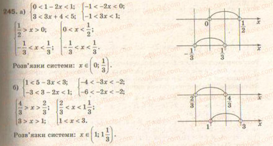 Завдання № 245 - § 6. Системи нерівностей з однією змінною - ГДЗ Алгебра 9 клас Г.П. Бевз, В.Г. Бевз 2009