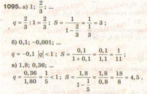 Завдання № 1095 - Числові послідовності - ГДЗ Алгебра 9 клас Г.П. Бевз, В.Г. Бевз 2009