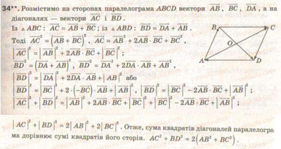 Завдання № 34 - Завдання для повторення розділу 4 - ГДЗ Геометрія 9 клас Г.В. Апостолова 2009