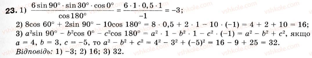 Завдання № 23 - § 1. Синус, косинус і тангенс кутів від 0° до 180° - ГДЗ Геометрія 9 клас М.І. Бурда, Н.А. Тарасенкова 2009