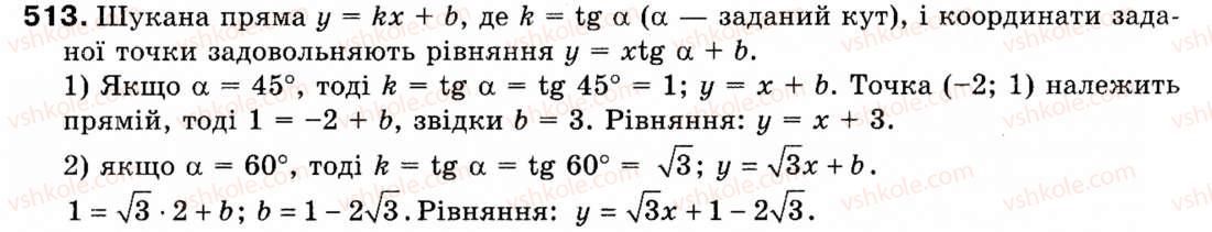Завдання № 513 - § 15. Рівняння прямої - ГДЗ Геометрія 9 клас М.І. Бурда, Н.А. Тарасенкова 2009