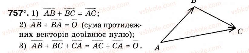 Завдання № 757 - § 23. Дії над векторами - ГДЗ Геометрія 9 клас М.І. Бурда, Н.А. Тарасенкова 2009