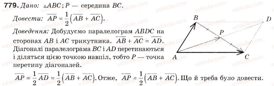 Завдання № 779 - § 23. Дії над векторами - ГДЗ Геометрія 9 клас М.І. Бурда, Н.А. Тарасенкова 2009