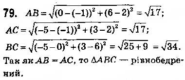 Завдання № 79 - § 3. Координати середини відрізка. Відстань між двома точками із заданими координатами - ГДЗ Геометрія 9 клас О.С. Істер 2017