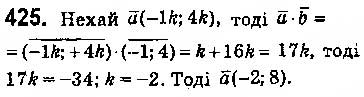Завдання № 425 - § 10. Скалярний добуток векторів - ГДЗ Геометрія 9 клас О.С. Істер 2017