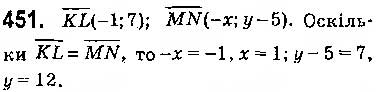 Завдання № 451 - § 10. Скалярний добуток векторів - ГДЗ Геометрія 9 клас О.С. Істер 2017